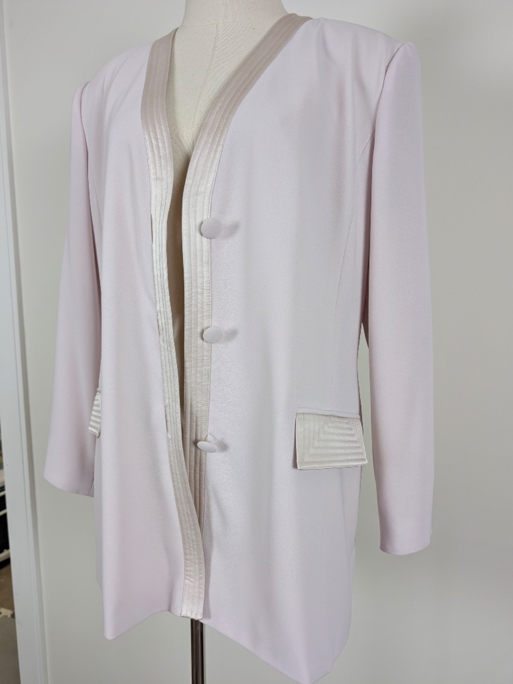 Vintage Pastel Oversized Blazer Button Down Size 14 Pink (v) - Picture 9 of 13